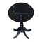 International Concepts Round 42 in Round Dual Drop Leaf Pedestal Table, 41.5 inH, Black, 42 W, 42 L, 41.5 in H, Wood K46-42DPT-6B-2 - alternate 3